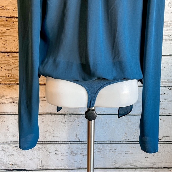 Aritzia Babaton teal color draped bodysuit - Picture 6 of 9